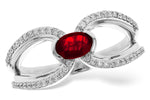 Allison Kaufman Ruby & Diamond Ring in 14K White Gold, 0.67 ctw