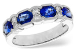 Allison Kaufman Sapphire & Diamond Wedding Band in 14K White Gold, 1.90 ctw (W2295)