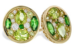 Allison Kaufman Peridot, Tsavorite & Diamond Earrings in 14K Yellow Gold, 1.19 ctw