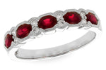 Allison Kaufman Ruby & Diamond Wedding Band in 14K White Gold, 1.00 ctw