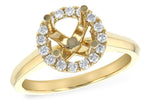 Allison Kaufman Diamond Engagement Ring Semi-Mount in 14K Yellow Gold, 0.26 ctw (LR113-26)