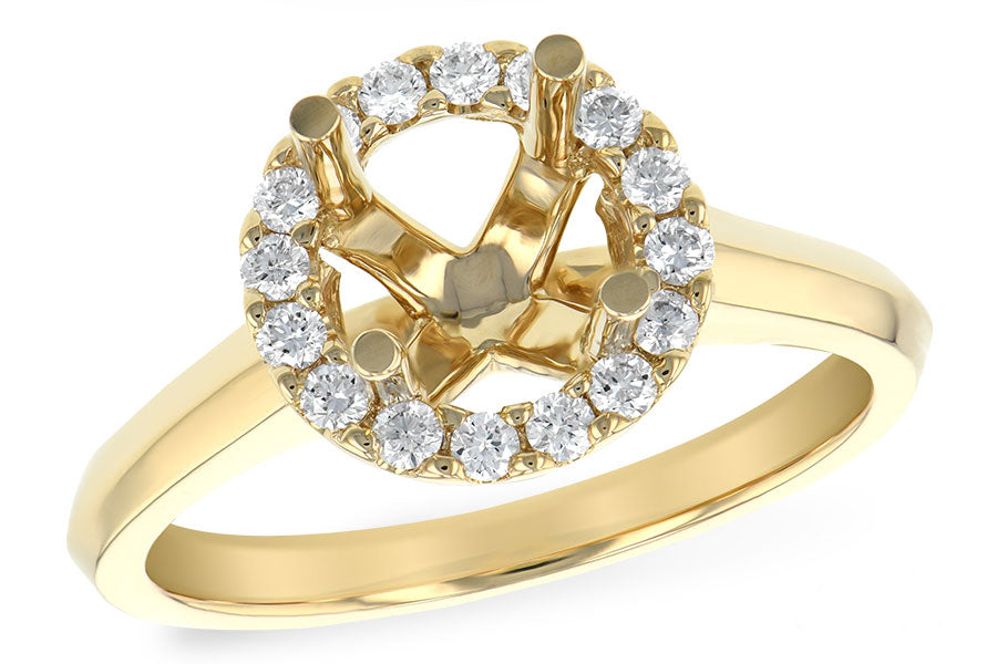 Allison Kaufman Diamond Engagement Ring Semi-Mount in 14K Yellow Gold, 0.26 ctw (LR113-26)