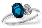 Allison Kaufman London Blue Topaz & Diamond Ring in 14K White Gold, 1.30 ctw