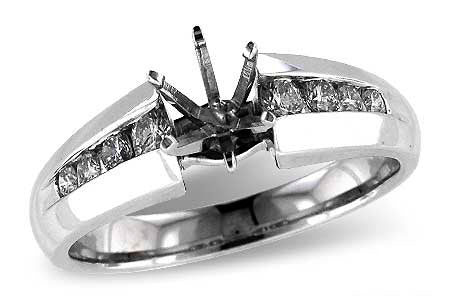 Allison Kaufman Diamond Engagement Ring Semi-Mount in 14K White Gold, 0.30 ctw (L7308)