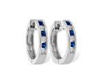 Allison Kaufman Sapphire & Diamond Earrings in 14K White Gold, 0.26 ctw (ER103-25)