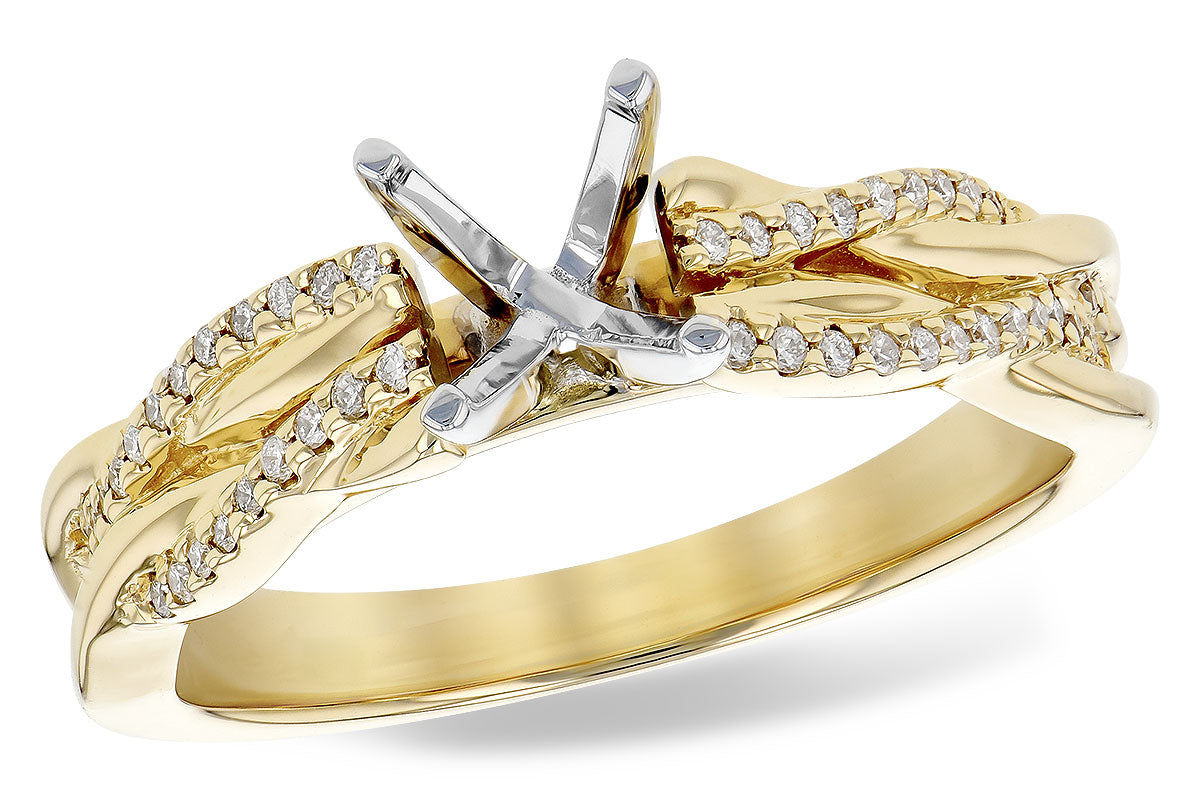 Allison Kaufman Diamond Engagement Ring Semi-Mount in 14K Yellow Gold, 0.12 ctw (L7798)