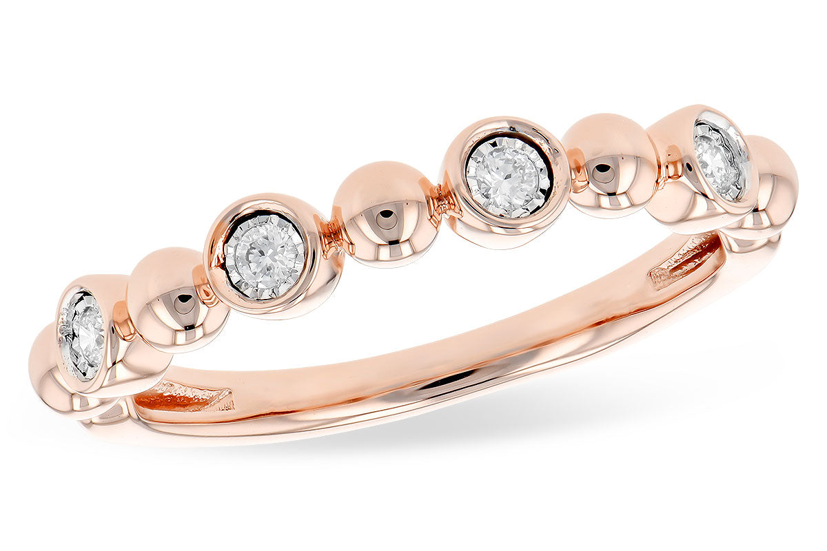 Allison Kaufman Diamond Wedding Band in 14K Rose Gold, 0.08 ctw (W2402)
