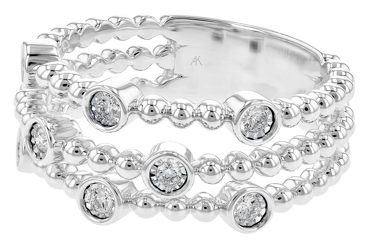 Allison Kaufman Diamond Wedding Band in 14K White Gold, 0.12 ctw (W2406), alternate view