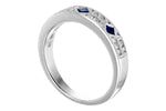 Allison Kaufman Sapphire & Diamond Wedding Band in 14K White Gold, 0.48 ctw, alternate view