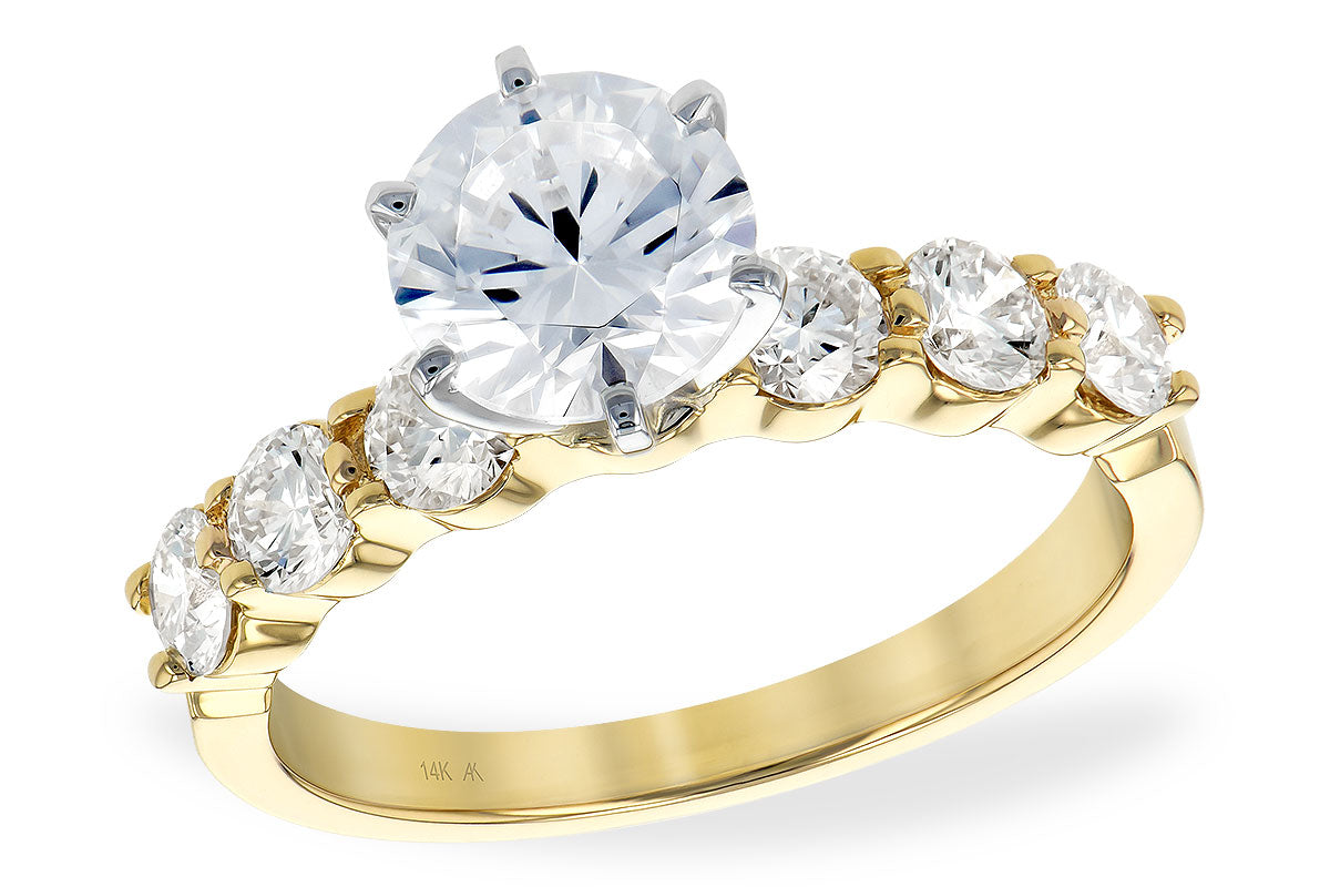 Allison Kaufman Diamond Engagement Ring Semi-Mount in 14K Yellow Gold, 0.85 ctw
