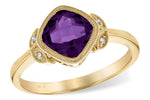 Allison Kaufman Amethyst & Diamond Ring in 14K Yellow Gold, 1.14 ctw