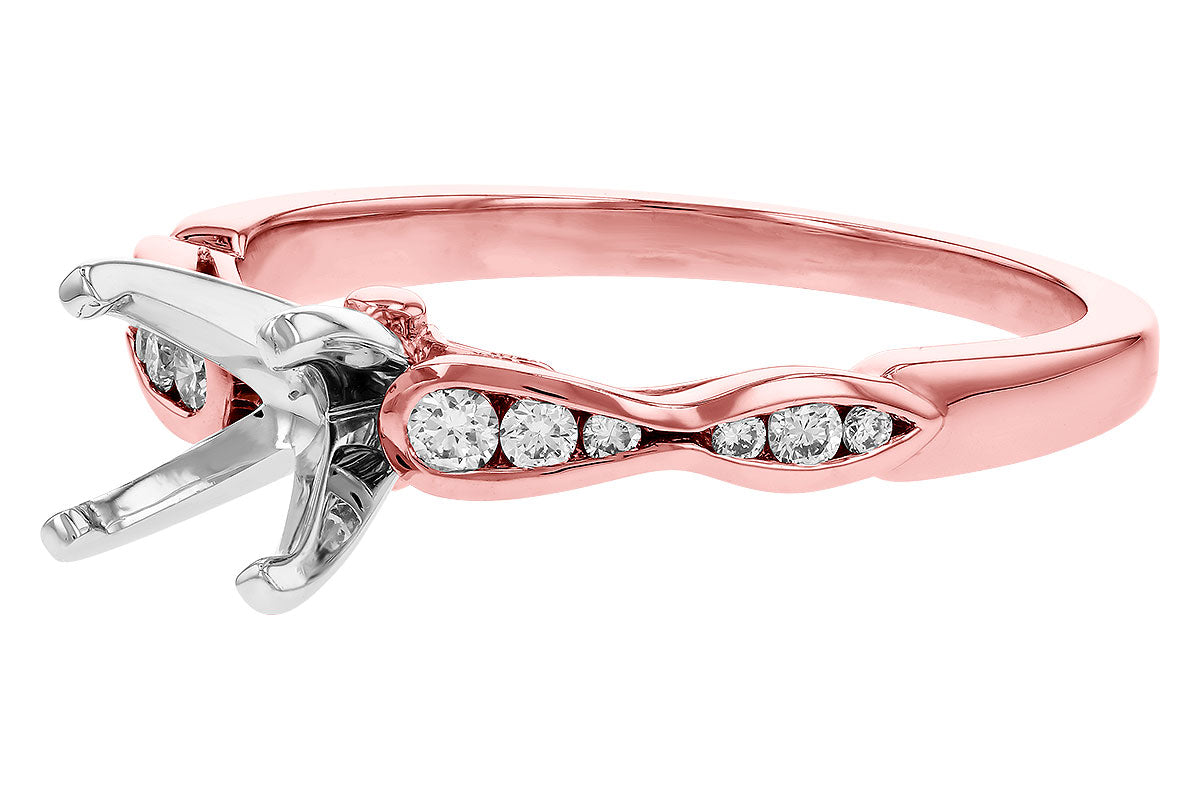 Allison Kaufman Diamond Engagement Ring Semi-Mount in 14K Rose Gold, 0.14 ctw (L7714), alternate view