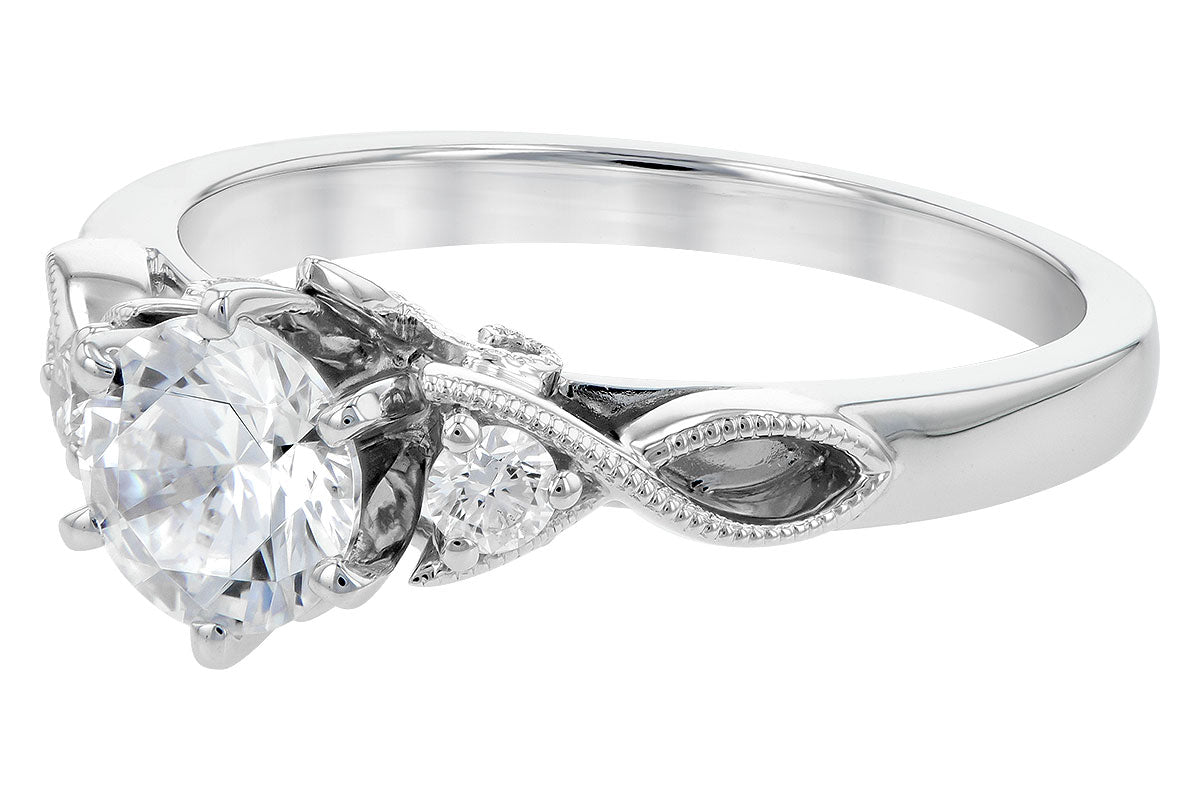Allison Kaufman Diamond Engagement Ring Semi-Mount in 14K White Gold, 0.12 ctw, alternate view