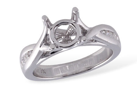 Allison Kaufman Diamond Engagement Ring Semi-Mount in 14K White Gold, 0.18 ctw (L7387)