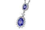 Allison Kaufman Tanzanite & Diamond Necklace in 14K White Gold, 1.60 ctw, alternate view