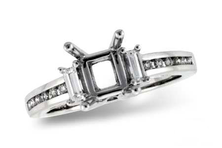 Allison Kaufman Engagement Ring Semi-Mount in 14K White Gold, 0.35 ctw