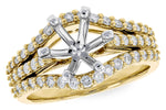 Allison Kaufman Diamond Engagement Ring Semi-Mount in 14K Yellow Gold, 0.67 ctw (L7841)