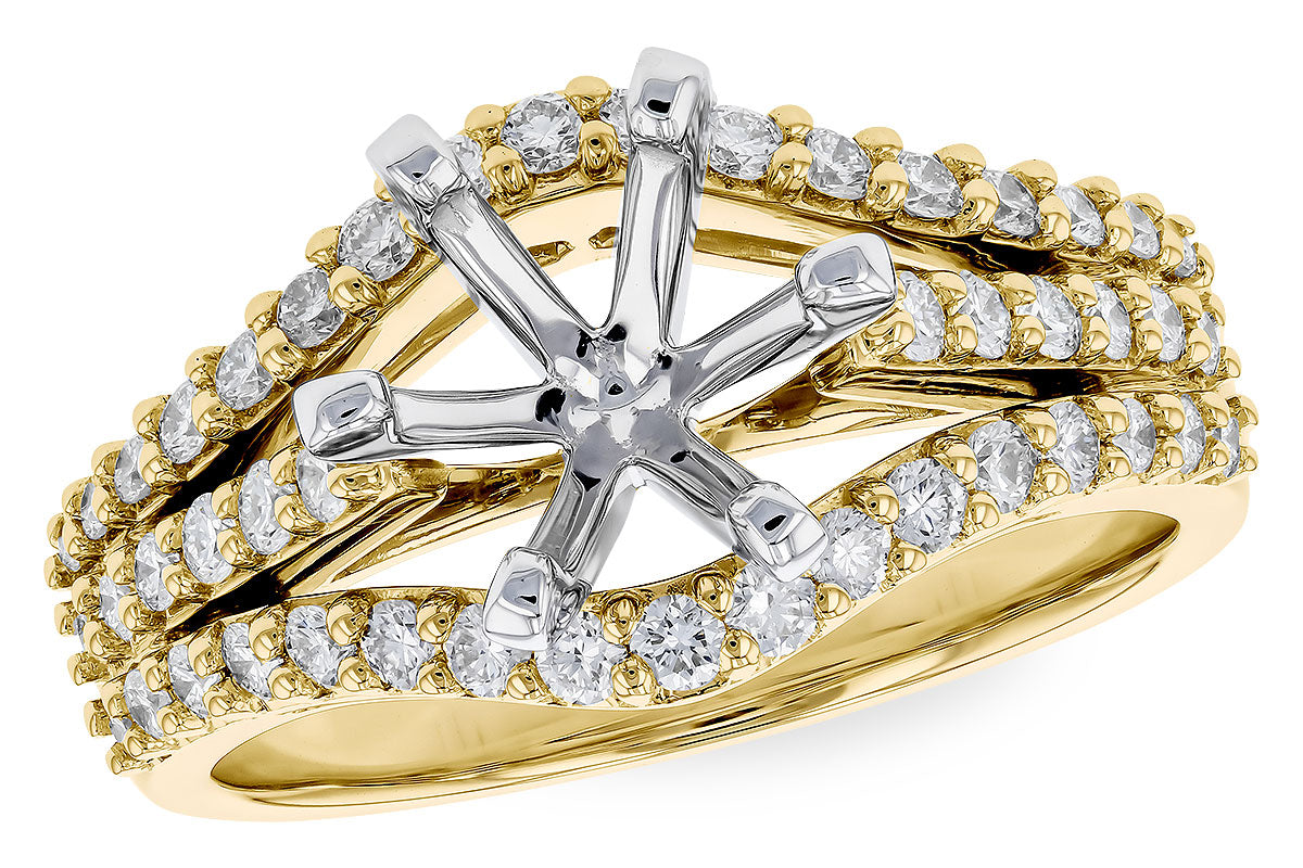 Allison Kaufman Diamond Engagement Ring Semi-Mount in 14K Yellow Gold, 0.67 ctw (L7841)