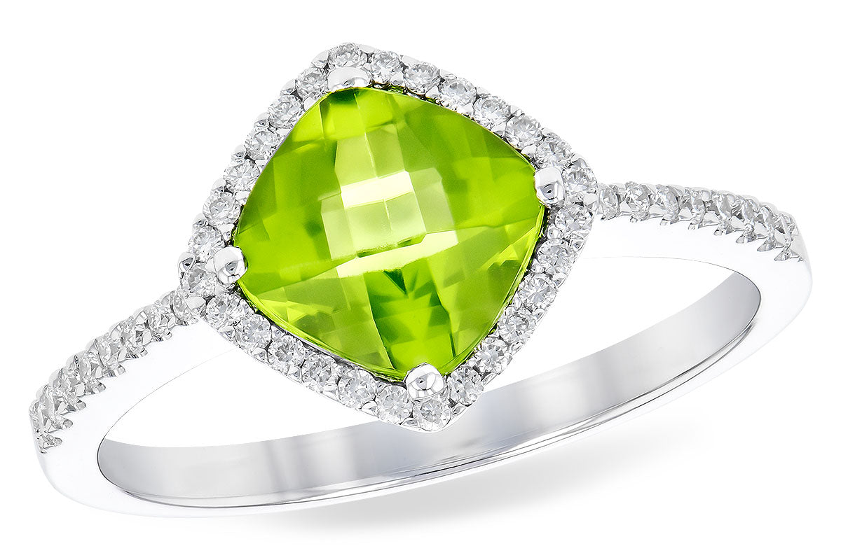 Allison Kaufman Peridot & Diamond Ring in 14K White Gold, 1.74 ctw