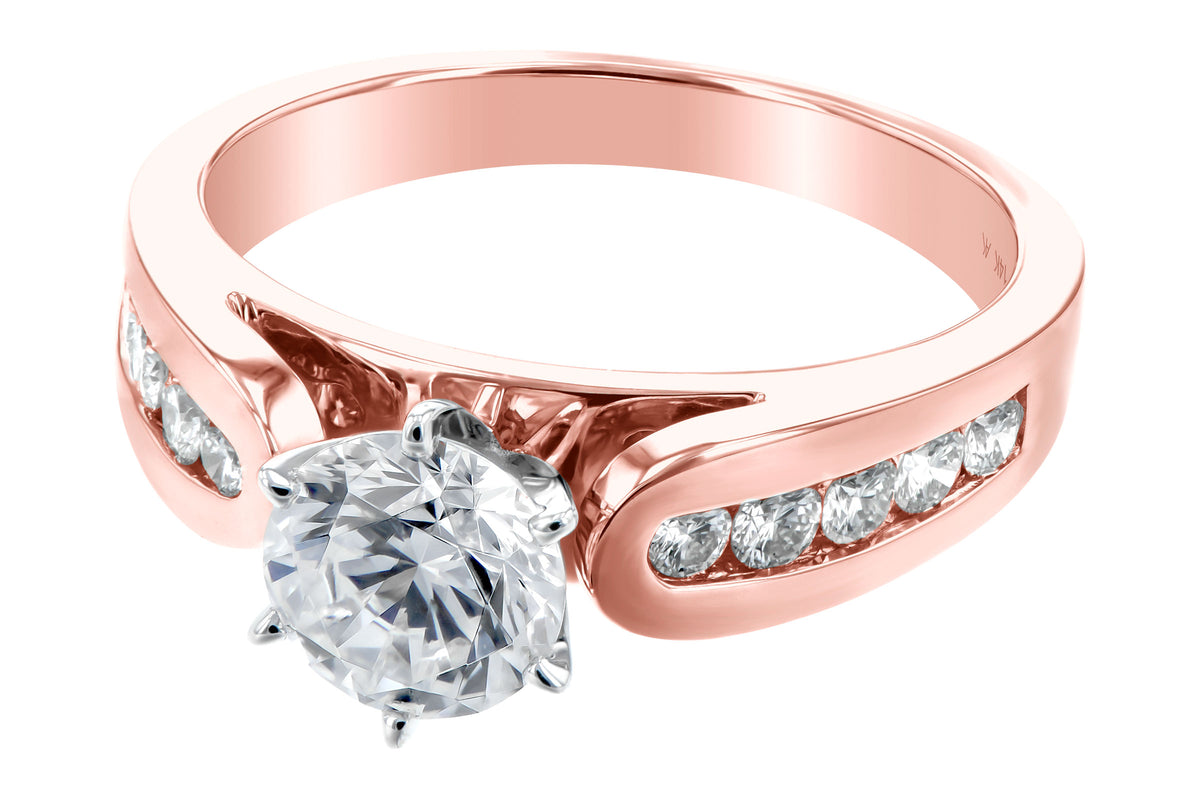 Allison Kaufman Diamond Engagement Ring Semi-Mount in 14K Rose Gold, 0.34 ctw (L7533), alternate view