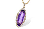 Allison Kaufman Amethyst & Diamond Necklace in 14K Yellow Gold, 3.74 ctw