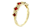 Allison Kaufman Ruby & Diamond Wedding Band in 14K Yellow Gold, 0.58 ctw, alternate view