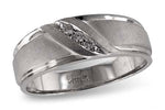 Allison Kaufman Diamond Men's Wedding Band in 10K White Gold, 0.06 ctw