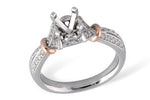 Allison Kaufman Diamond Engagement Ring Semi-Mount in 14K Two-Tone Gold, 0.22 ctw (L7453)