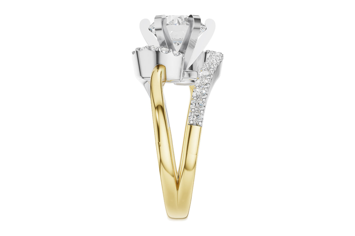 Allison Kaufman Diamond Engagement Ring Semi-Mount in 14K Yellow & White Gold, 0.35 ctw, alternate view