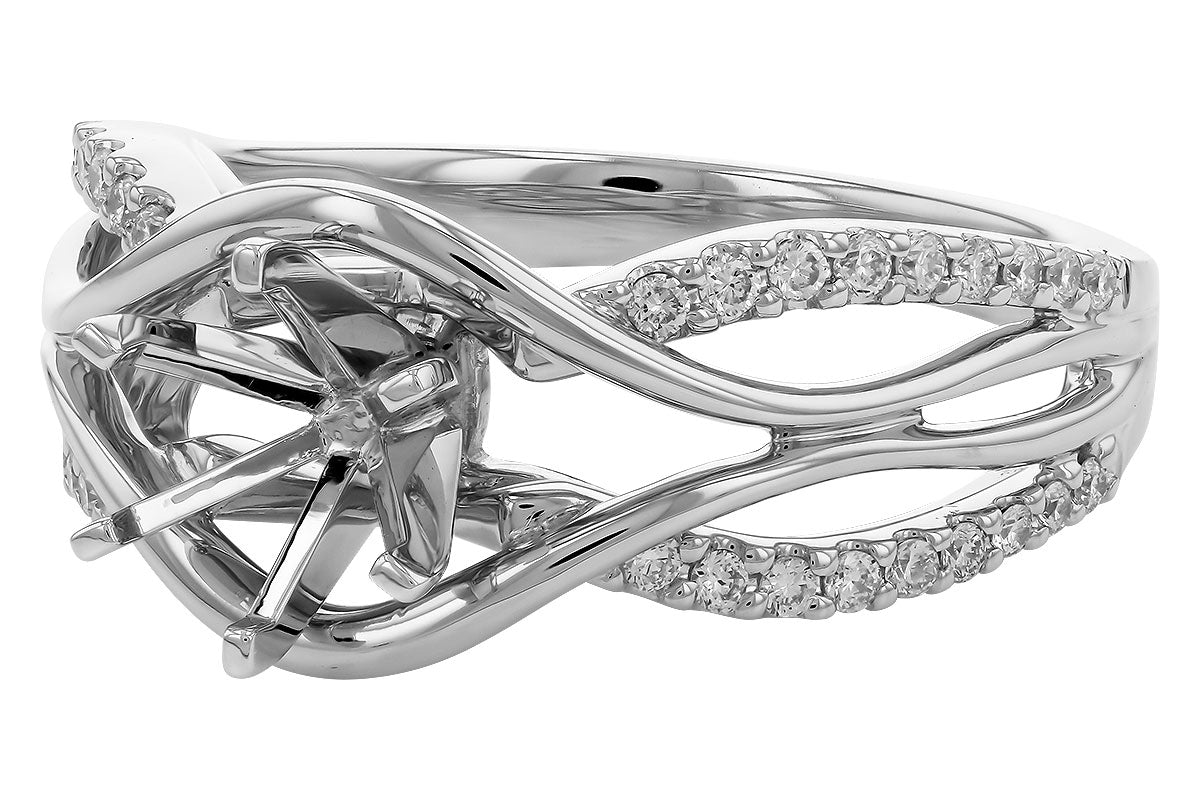 Allison Kaufman Diamond Engagement Ring Semi-Mount in 14K White Gold, 0.25 ctw (L7617), alternate view