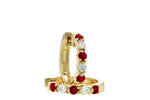 Allison Kaufman Ruby & Diamond Earrings in 14K Yellow Gold, 0.52 ctw, alternate view