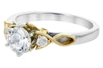 Allison Kaufman Diamond Engagement Ring Semi-Mount in 14K Two-Tone Gold, 0.12 ctw, alternate view