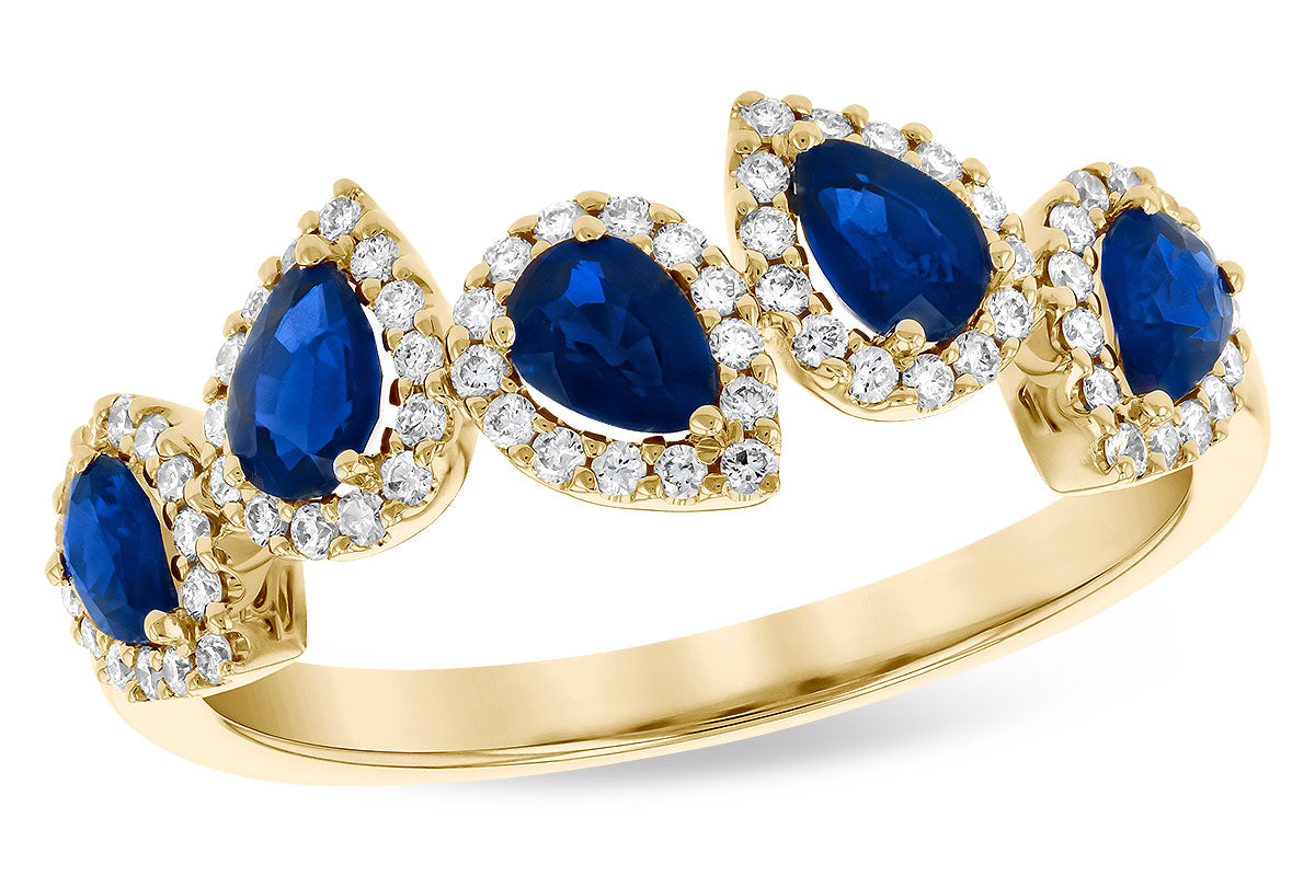 Allison Kaufman Sapphire & Diamond Ring in 14K Yellow Gold, 1.19 ctw