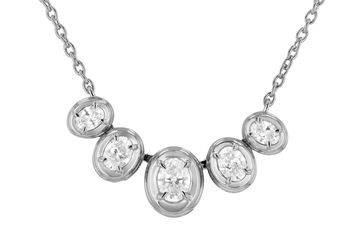 Allison Kaufman Fancy-Cut Diamond Necklace in 14K White Gold, 0.85 ctw