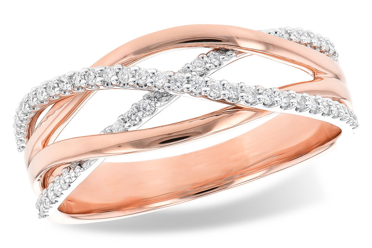Allison Kaufman Diamond Wedding Band in 14K Rose & White Gold, 0.17 ctw