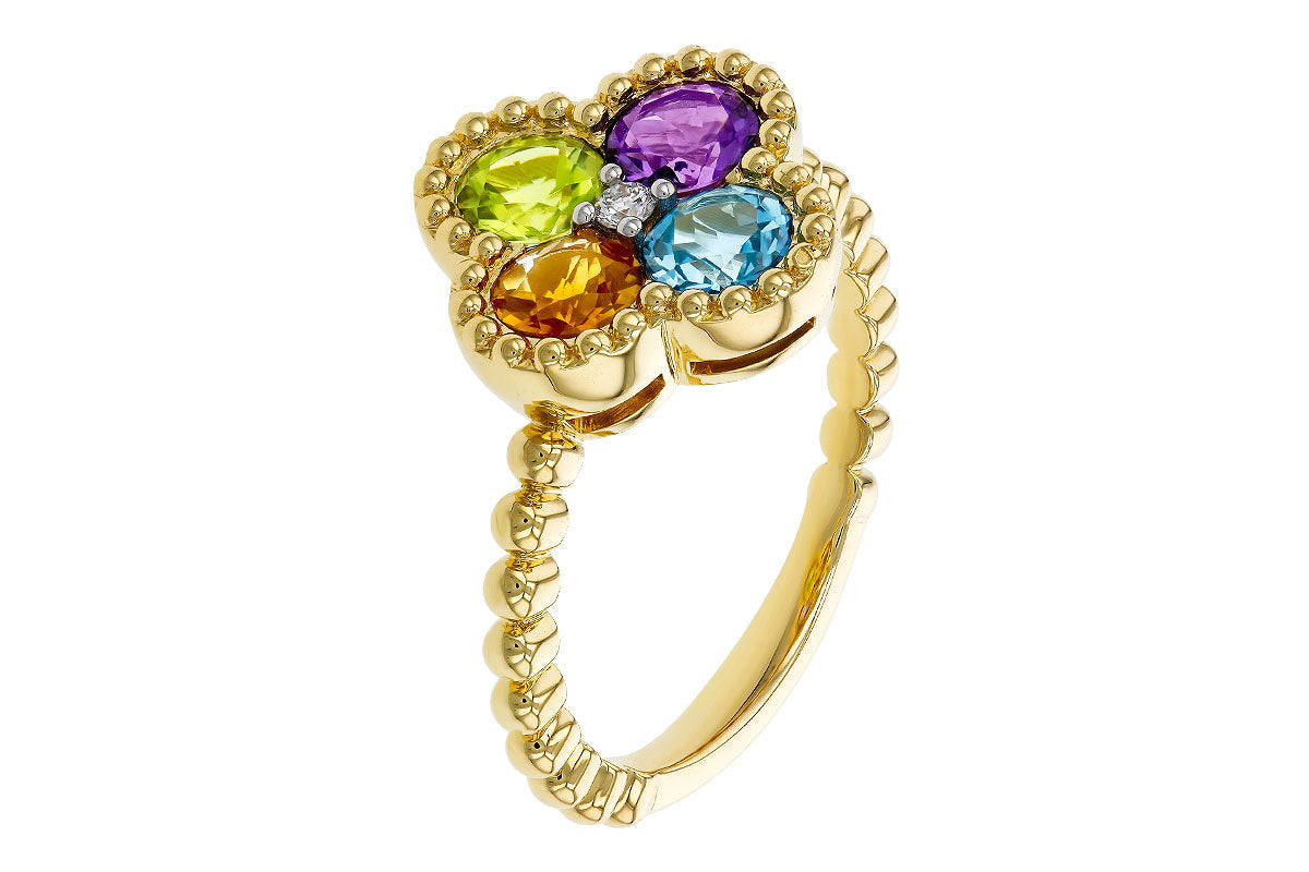 Allison Kaufman Multi-Gemstone & Diamond Ring in 14K Yellow Gold, 1.29 ctw, alternate view