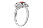 Allison Kaufman Garnet & Diamond Ring in 14K White Gold, 1.56 ctw, alternate view