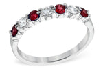 Allison Kaufman Ruby & Diamond Wedding Band in 14K White Gold, 0.55 ctw