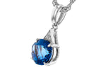 Allison Kaufman London Blue Topaz & Diamond Necklace in 14K White Gold, 1.61 ctw, alternate view