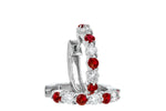 Allison Kaufman Ruby & Diamond Earrings in 14K White Gold, 1.05 ctw, alternate view