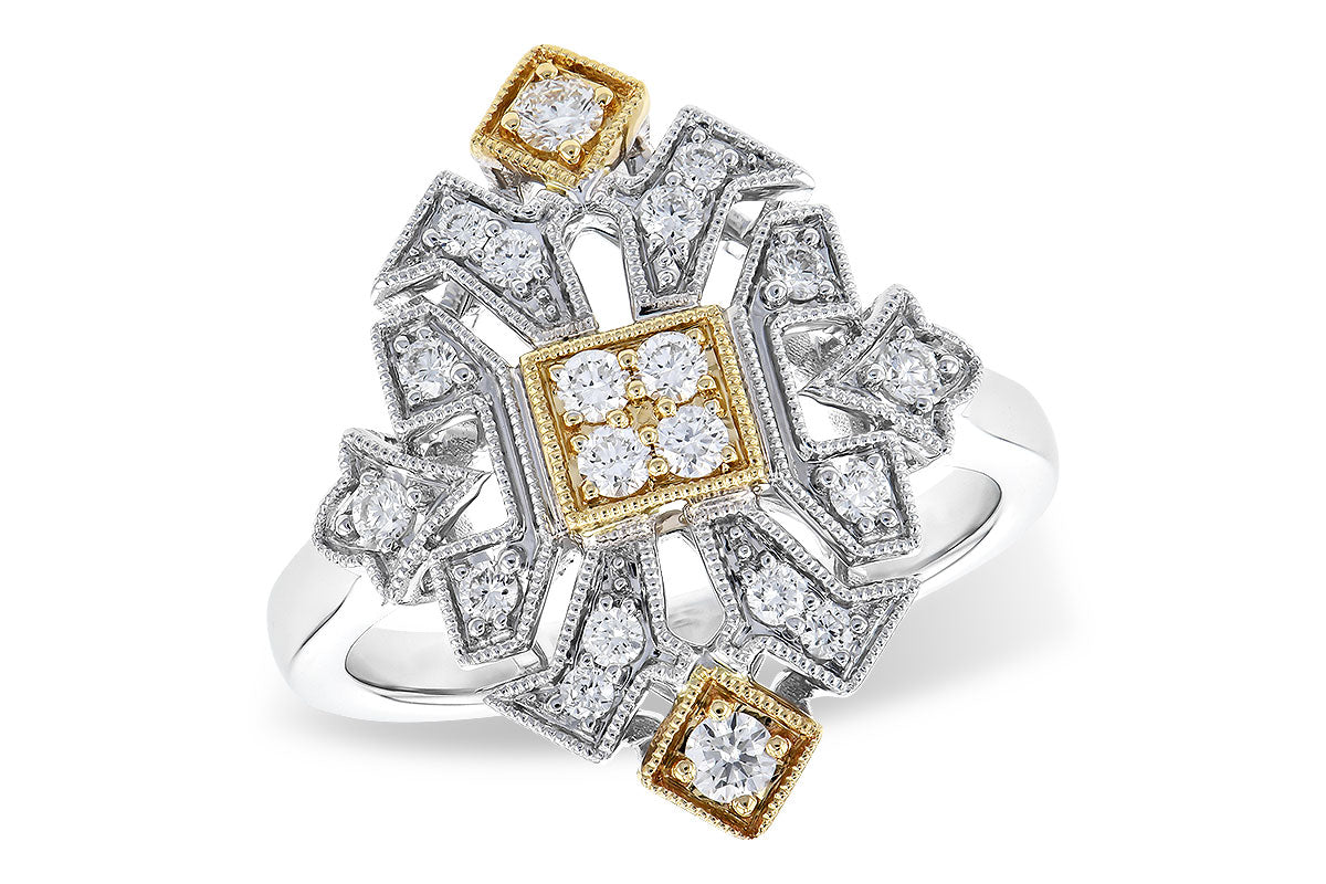 Allison Kaufman Diamond Ring in 14K Yellow & White Gold, 0.40 ctw (D5852)