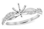Allison Kaufman Diamond Engagement Ring Semi-Mount in 14K White Gold, 0.24 ctw (L7829)