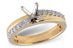 Allison Kaufman Diamond Engagement Ring Semi-Mount in 14K Yellow Gold, 0.34 ctw (L7356)