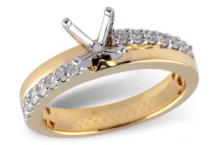 Allison Kaufman Diamond Engagement Ring Semi-Mount in 14K Yellow Gold, 0.34 ctw (L7356)