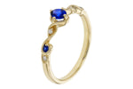 Allison Kaufman Sapphire & Diamond Ring in 14K Yellow Gold, 0.34 ctw, alternate view