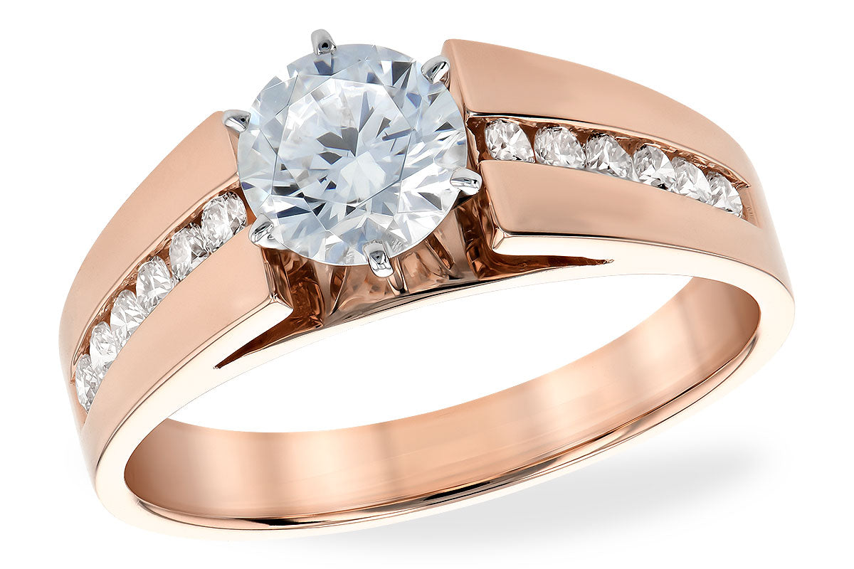 Allison Kaufman Diamond Engagement Ring Semi-Mount in 14K Rose Gold, 0.27 ctw (L7434)