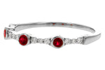 Allison Kaufman Ruby & Diamond Wedding Band in 14K White Gold, 0.24 ctw (W2627), alternate view