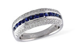 Allison Kaufman Sapphire & Diamond Wedding Band in 14K White Gold, 0.83 ctw (W1986)