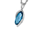Allison Kaufman London Blue Topaz & Diamond Necklace in 14K White Gold, 2.37 ctw, alternate view
