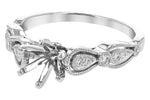 Allison Kaufman Diamond Engagement Ring Semi-Mount in 14K White Gold, 0.10 ctw, alternate view